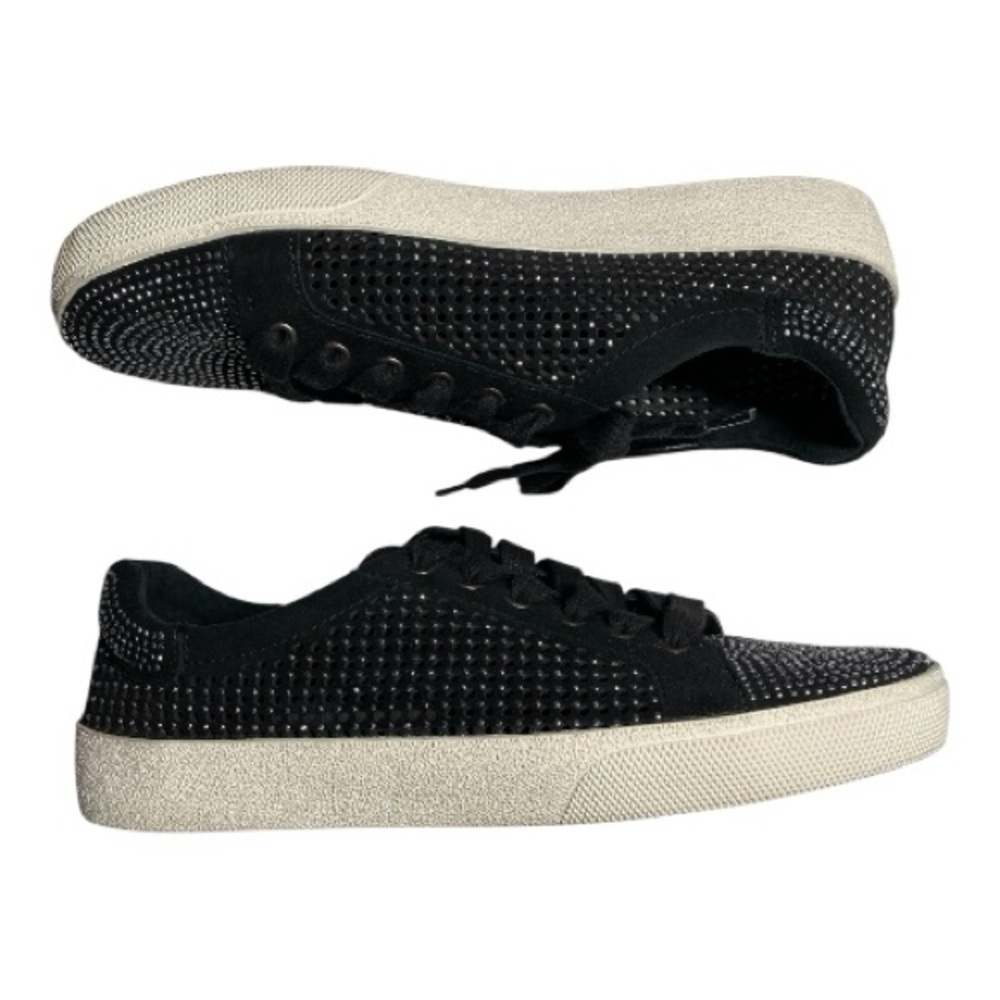 New Vince Camuto Leather Chenta Sneakers Size 7.5 Perforated & Studded Lace Ups
